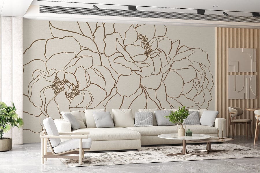 Desenho de flores numa superfície branca Desenho de flores numa superfície branca