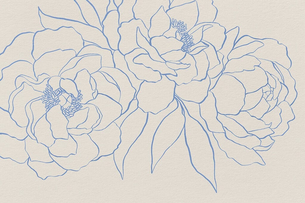Desenho de flores numa superfície branca Desenho de flores numa superfície branca