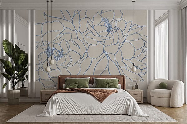 Desenho de flores numa superfície branca Desenho de flores numa superfície branca