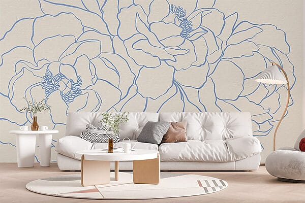 Desenho de flores numa superfície branca Desenho de flores numa superfície branca