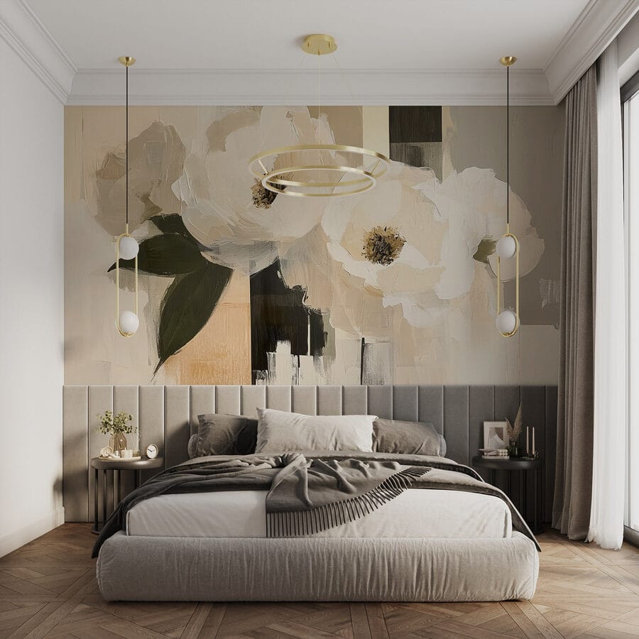 Pintura de flores brancas
