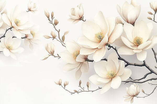 Flores delicadas em tons brancos suaves Flores delicadas em tons brancos suaves