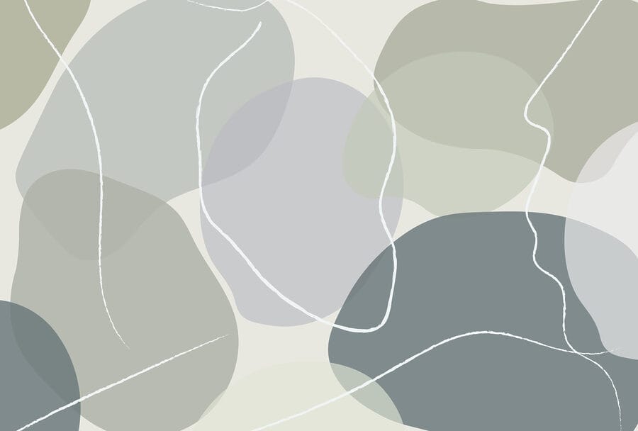 Formas abstractas em cores suaves.