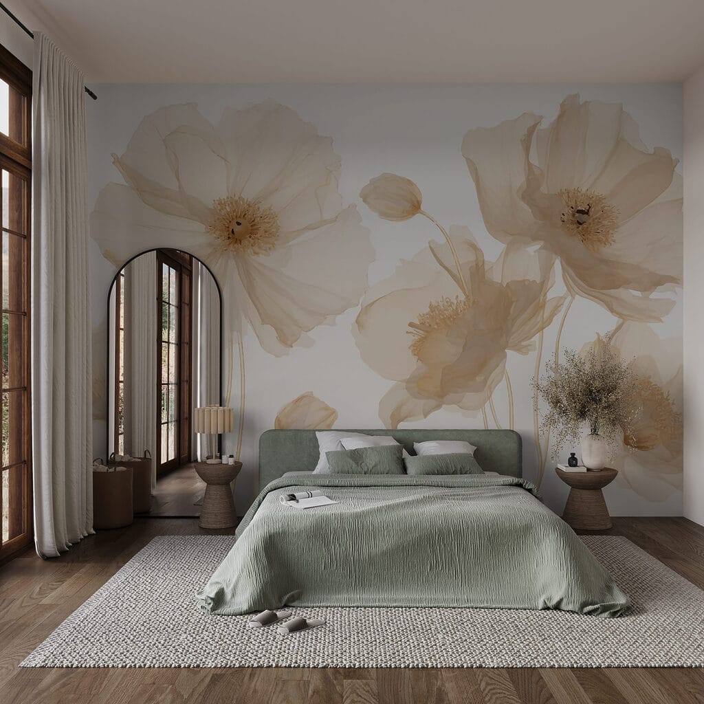 Group of flowers with stems