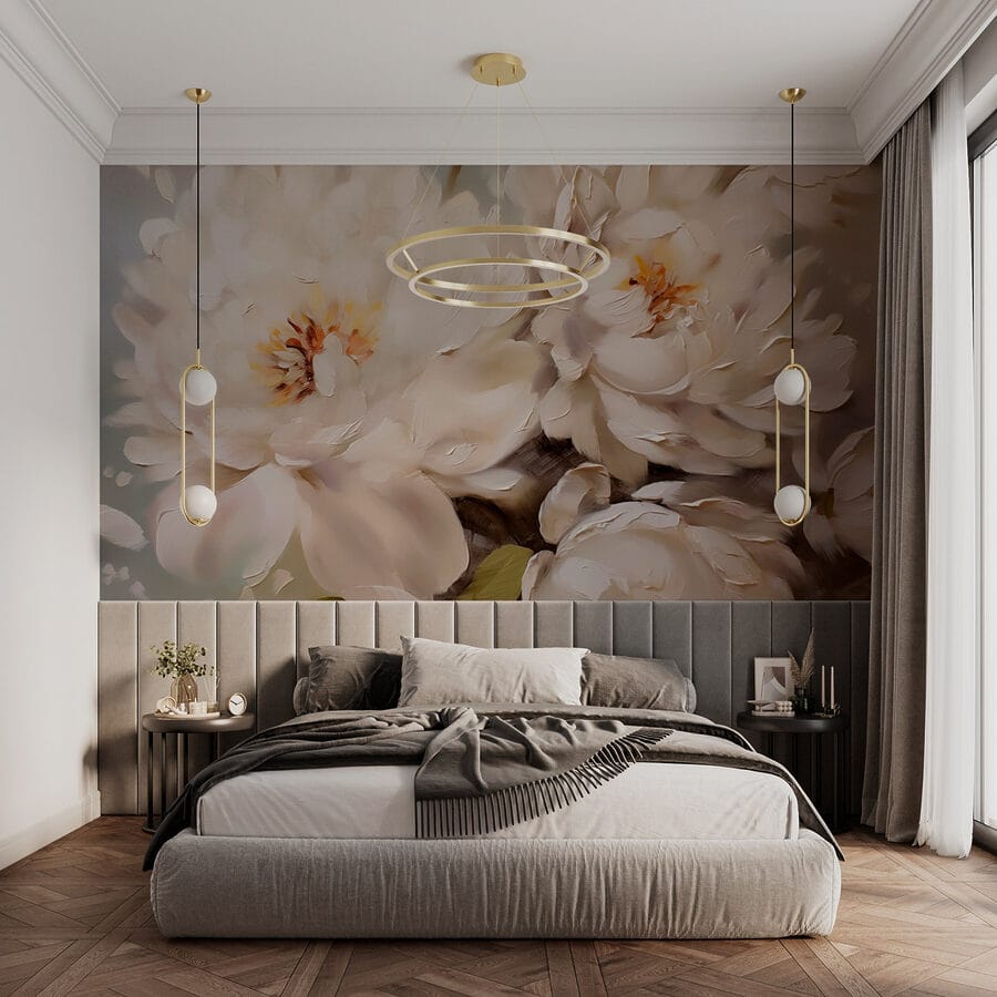 Pintura de flores brancas
