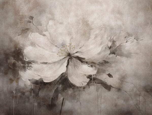 Pintura de uma flor branca Pintura de uma flor branca
