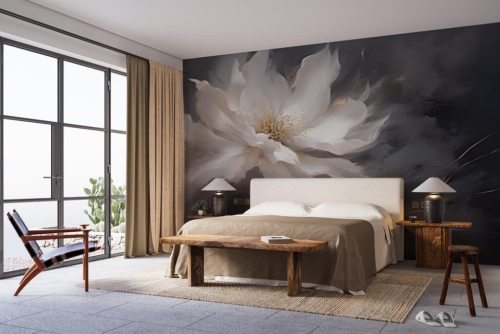 Delicate flower against a dark background