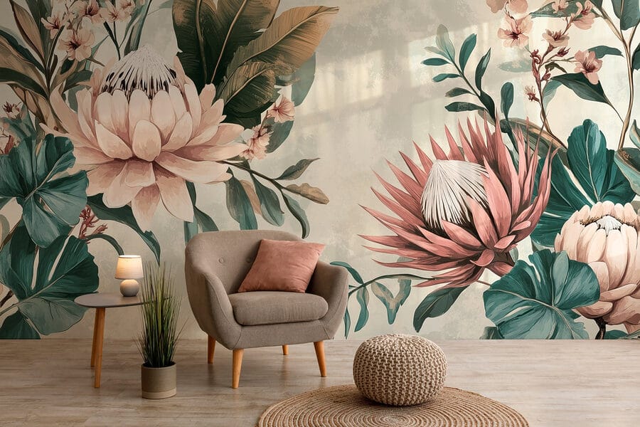 Papel de parede Arranjo floral elegante com cores suaves. - Image 3