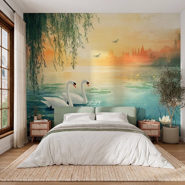 Dois cisnes num lago Dois cisnes num lago