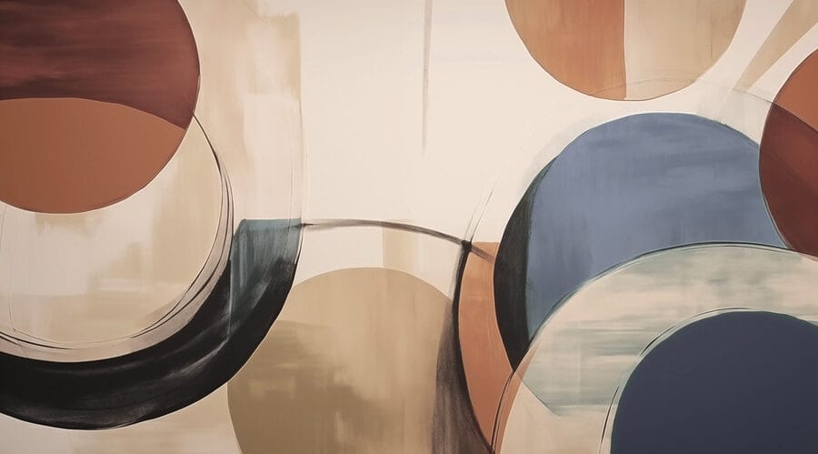 Pintura de círculos e linhas