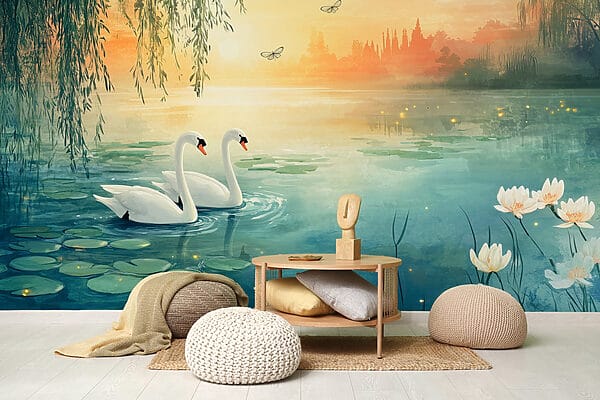 Dois cisnes num lago Dois cisnes num lago