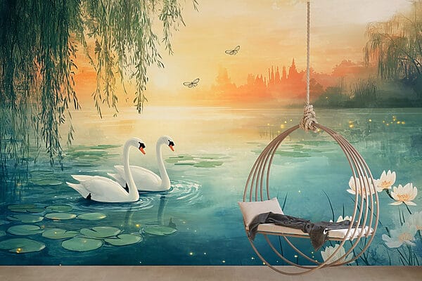 Dois cisnes num lago Dois cisnes num lago