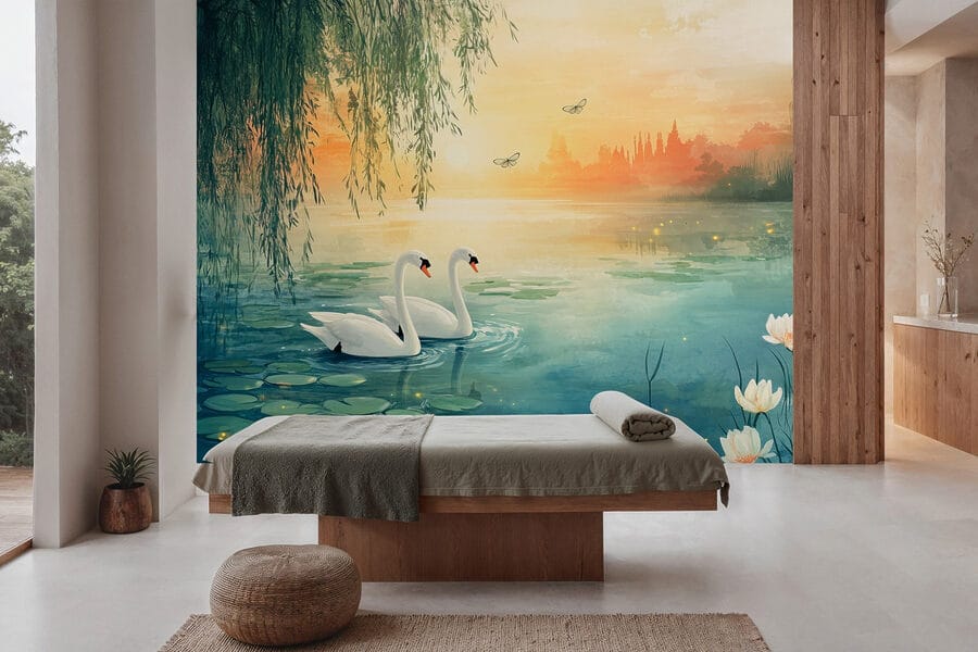 Dois cisnes num lago Dois cisnes num lago