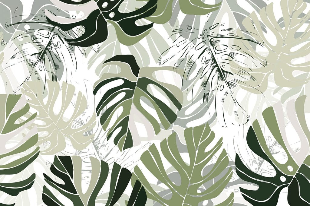 Padrão de folhas sobre um fundo branco Padrão de folhas sobre um fundo branco