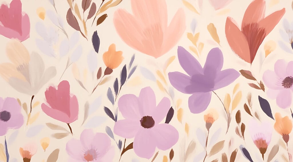 Pintura de flores e folhas Pintura de flores e folhas