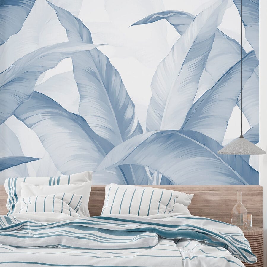 Papel de parede Folhas exuberantes em tons suaves