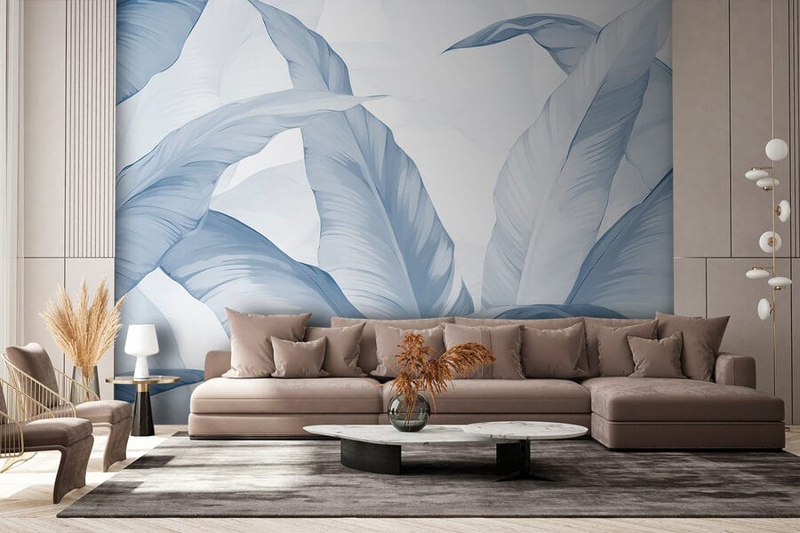 Papel de parede Folhas exuberantes em tons suaves - Image 2