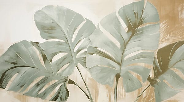 Pintura de folhas numa parede Pintura de folhas numa parede