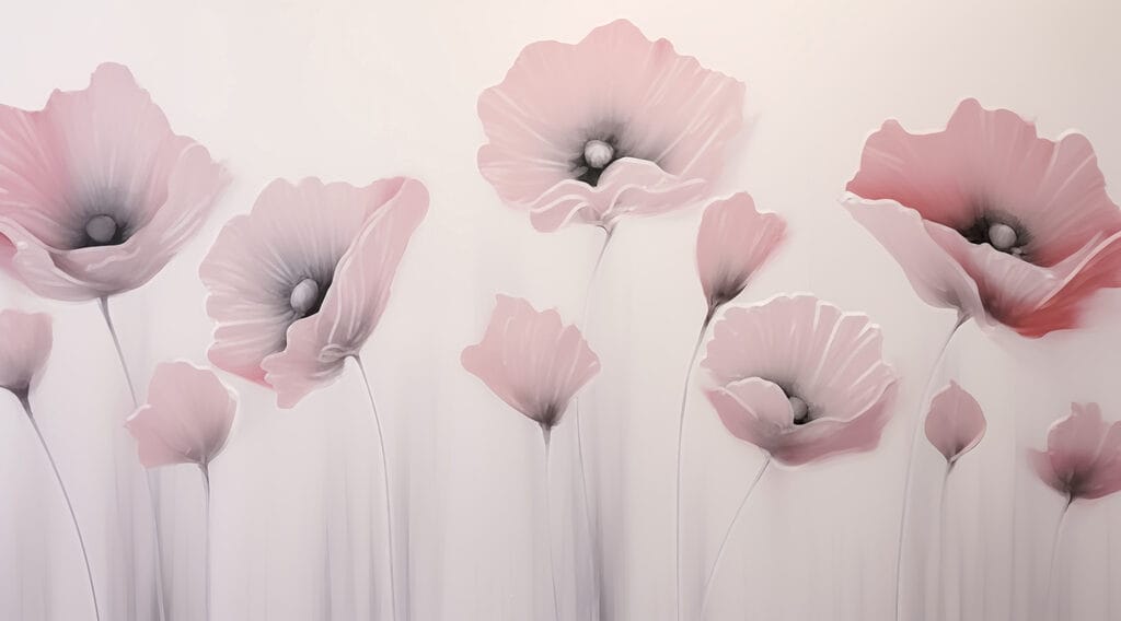 Pintura de flores numa parede Pintura de flores numa parede