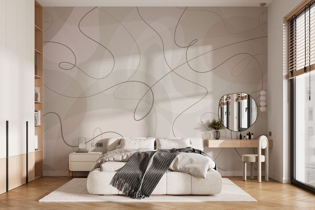 White and brown swirls on a white background White and brown swirls on a white background