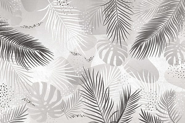 Fundo cinzento e branco com folhas Fundo cinzento e branco com folhas