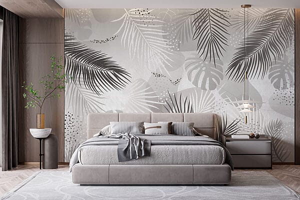 Fundo cinzento e branco com folhas Fundo cinzento e branco com folhas