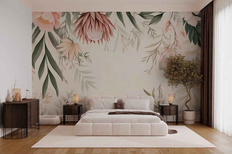 Rebordo floral com folhas e flores Rebordo floral com folhas e flores