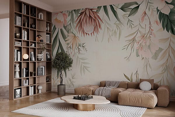 Rebordo floral com folhas e flores Rebordo floral com folhas e flores