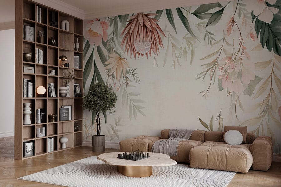 Rebordo floral com folhas e flores Rebordo floral com folhas e flores