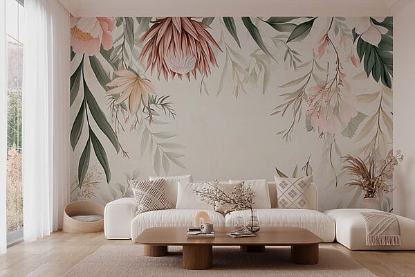 Rebordo floral com folhas e flores Rebordo floral com folhas e flores