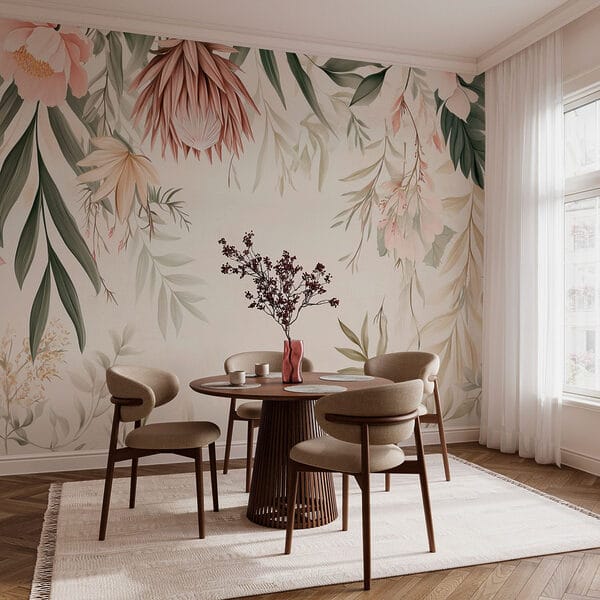 Rebordo floral com folhas e flores Rebordo floral com folhas e flores