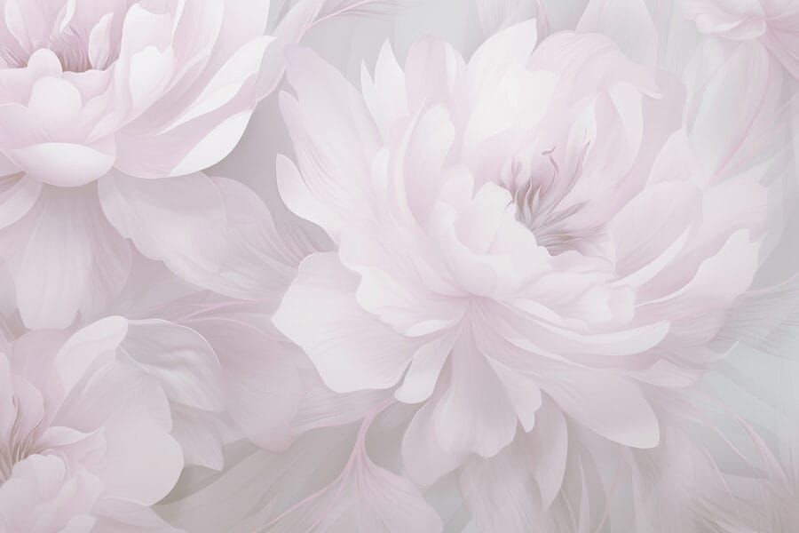 Flores delicadas em cores suaves