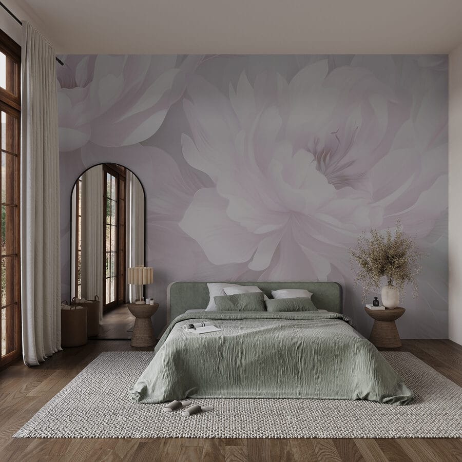 Flores delicadas em cores suaves