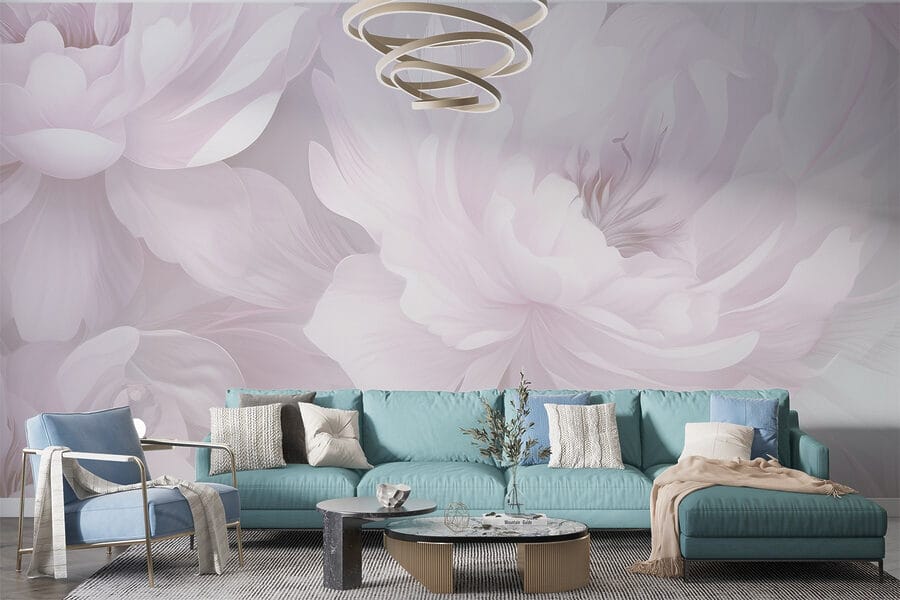 Flores delicadas em cores suaves