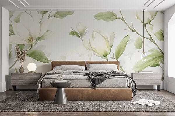 Flores brancas com folhas verdes Flores brancas com folhas verdes