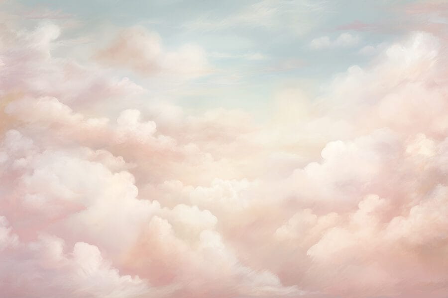 Céu cor-de-rosa e azul com nuvens