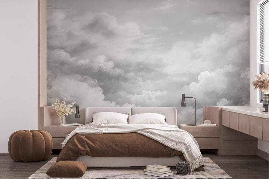 Fotografia de nuvens em escala de cinzentos Fotografia de nuvens em escala de cinzentos