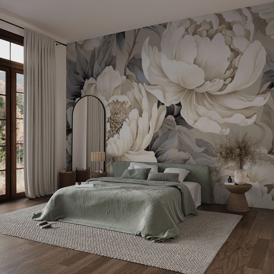 Flores elegantes em tons suaves.
