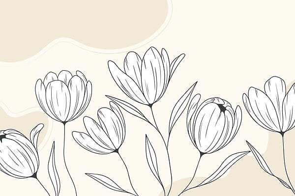 Desenho de linhas de flores Desenho de linhas de flores