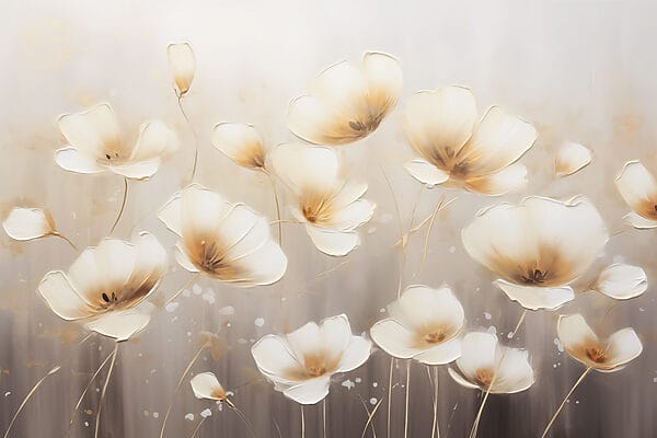 Pintura de flores sobre um fundo branco Pintura de flores sobre um fundo branco