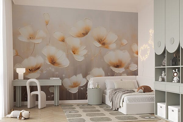 Pintura de flores sobre um fundo branco Pintura de flores sobre um fundo branco