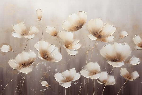 Pintura de flores sobre um fundo branco Pintura de flores sobre um fundo branco