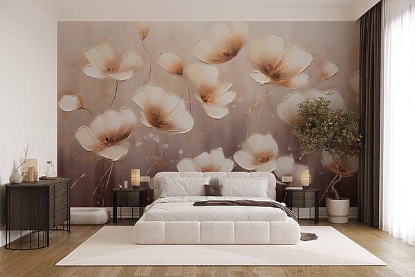 Pintura de flores sobre um fundo branco Pintura de flores sobre um fundo branco