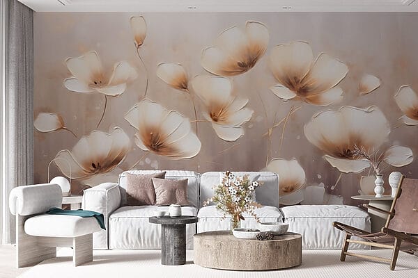 Pintura de flores sobre um fundo branco Pintura de flores sobre um fundo branco