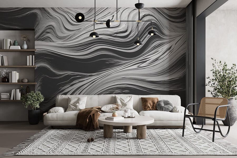 Texturas fluidas em tons monocromáticos