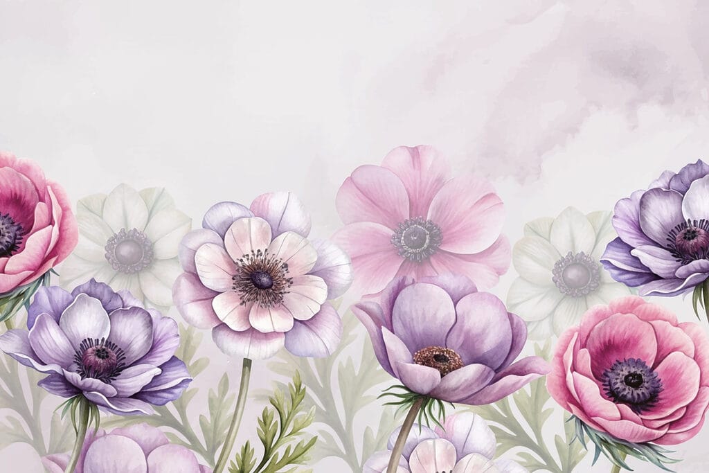 Grupo de flores sobre um fundo branco Grupo de flores sobre um fundo branco