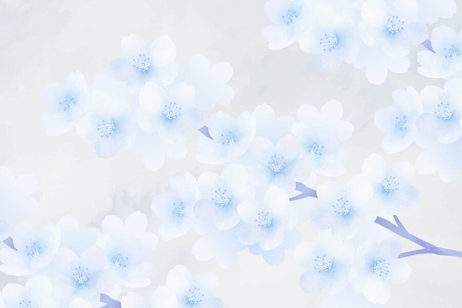 Flores delicadas em tons suaves.