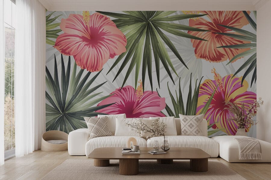 Vibração floral em verdes tropicais