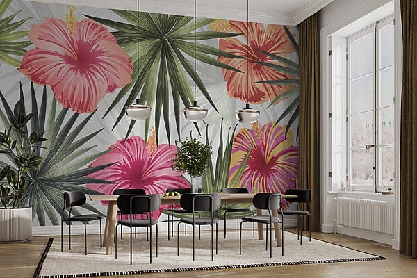 Vibração floral em verdes tropicais Vibração floral em verdes tropicais