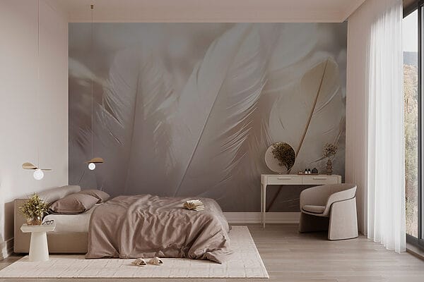 Papel de parede Papel de parede Elegância suave de penas delicadas (REF: w03064)